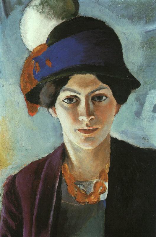 August Macke Portrait of the Artist's Wife Elisabeth with a Hat china oil painting image